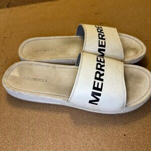 Merrell Mens White Logo Slide Sandals Slip On Shoes J97417 Size 11